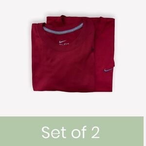 Nike ~ Set of 2 ~ Red Drifit Pullover Shirts ~ size Medium